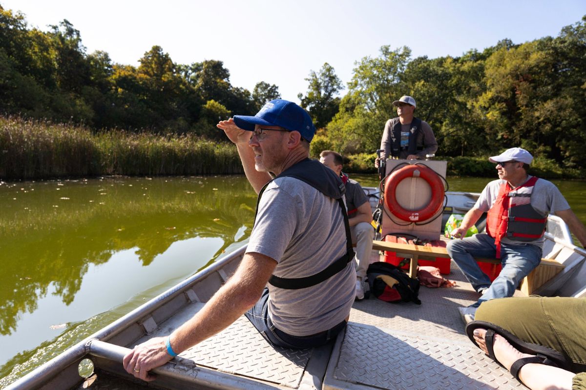PennEnvironment Executive Director, David Masur, with Captain Evan Clark of Three Rivers Waterkeeper and Josh Kratka with the National Environmental Law Center.